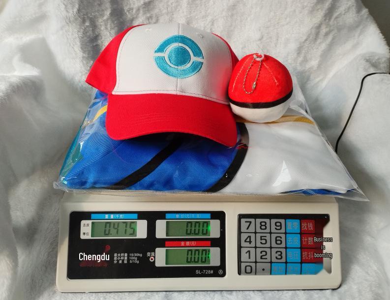 Summer Anime Pokémon Baby Ash Cosplay Costume Set