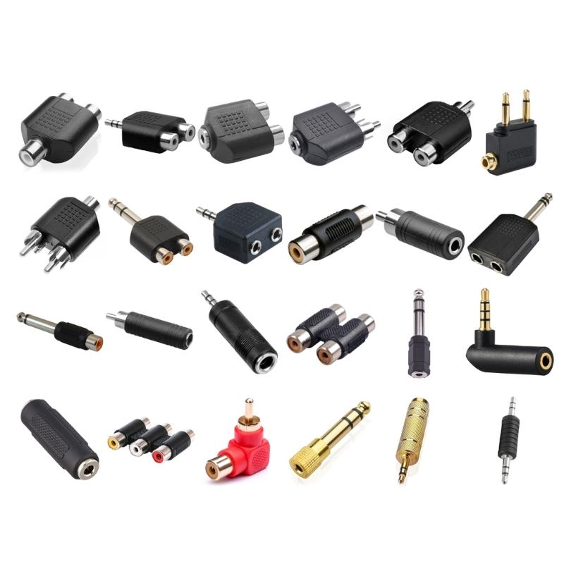3.5mm Male To Female 2RCA Auditory Connector Computer TV 3.5 6.5 Plug Female Auditory Adapter