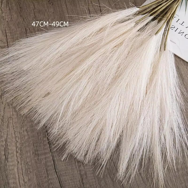 10pcs Faux Pampas Grass, Pampas Grass For Floor Vase, Pampas Grass Decor Tall For Vase Fillers, Boho Rustic Farmhouse Home Decor