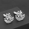 Men's French style cufflinks, shirt cuff rivets, pure copper metal sailboat cufflinks, custom-made from your design P1004