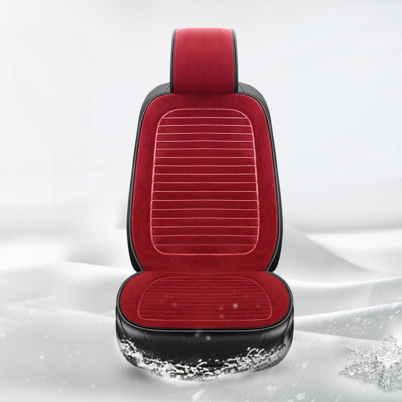 Winter Short Plush Car Single Seat Cushion Thickened Warm Non-slip Integrated Single Seat Cushion