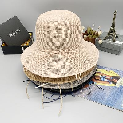 Recommended Handmade Filament Crochet Hat, High-End Monofilament Hat, Women'S Summer Seaside Beach Foldable Straw Hat
