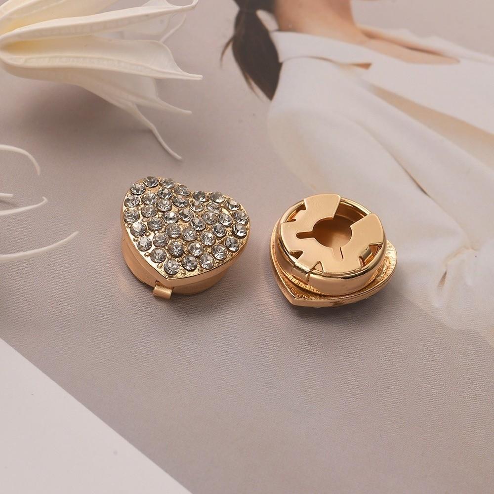 Elegant Flower Sleeve Button Brass Base Button Cover Clip Heart Shape Cufflinks  Suit Accessories