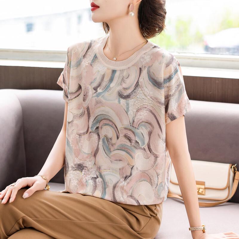 Baolianduo Women s Summer Casual Knit T-Shirt L