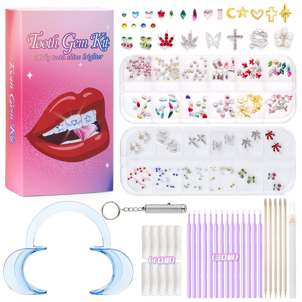 Dental Diamond Tooth Decoration, Tooth Diamond Tool Diy Set, Tooth Sticker, Diamond Love Horse Eye Decoration