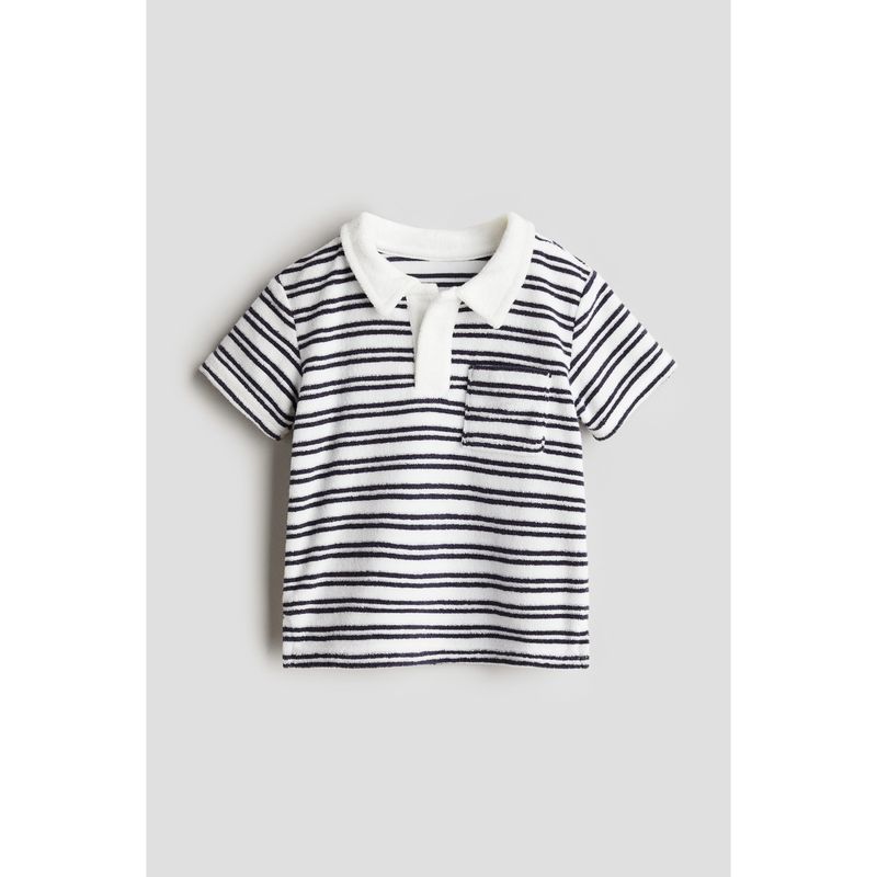 

HM Children s Clothing Baby Boy Polo Shirt Autumn Work Clothing Plaid Cotton Looped Fabric Polo Shirt 1235388 White/Stripes 66/48(4-6m)