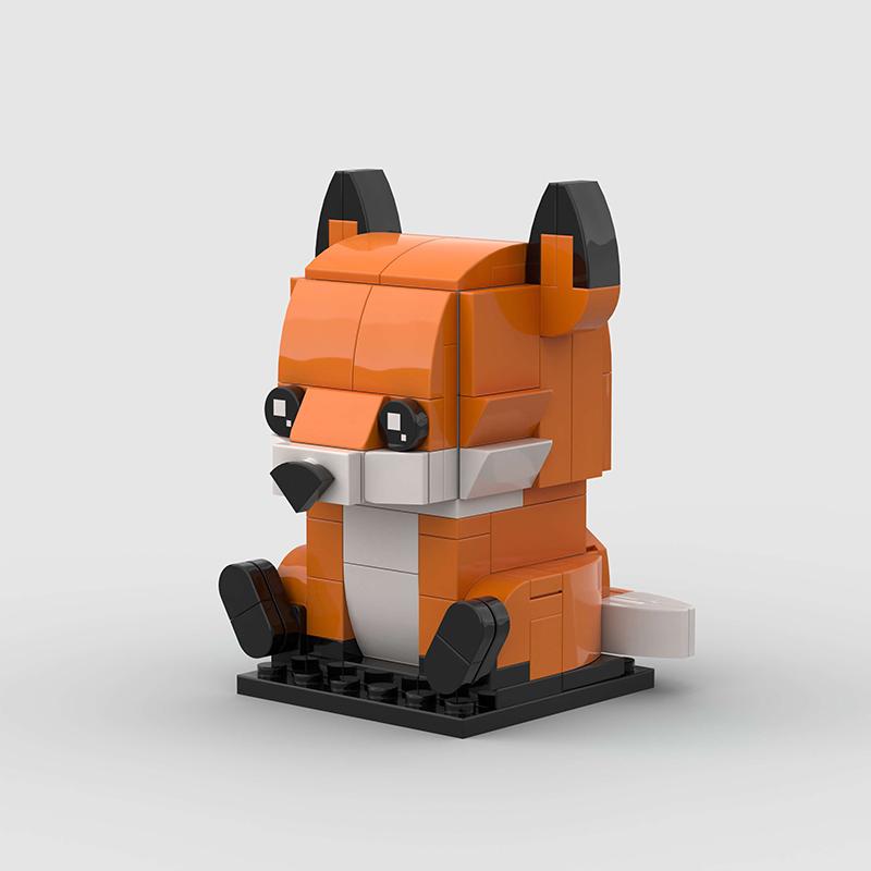 MOC Animals Figures Cute Small Fox Building Blocks Brick Models Heads Children Friends DIY Educational Toy Kids Christmas Gifts