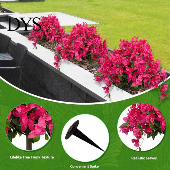 Realistisches Heim-Ornament Künstlicher Bougainvillea-Kugelbaum, Kunstseidenblumen mit Erdspieß, UV-beständige Blumen für die Haustür