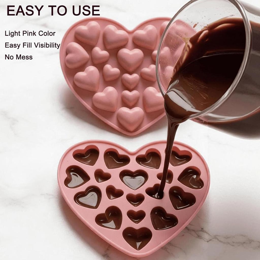Valentine's Day 18 Cavities Heart Silicone Mold Food Grade Chocolate Mold For Candies Jellies, Multi-Cavity Baking Mould