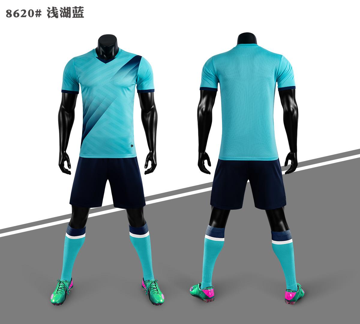 Children s short-sleeved football training suit set, adult quick-drying and breathable competition team suit, light board football suit customization Children s 4xs code