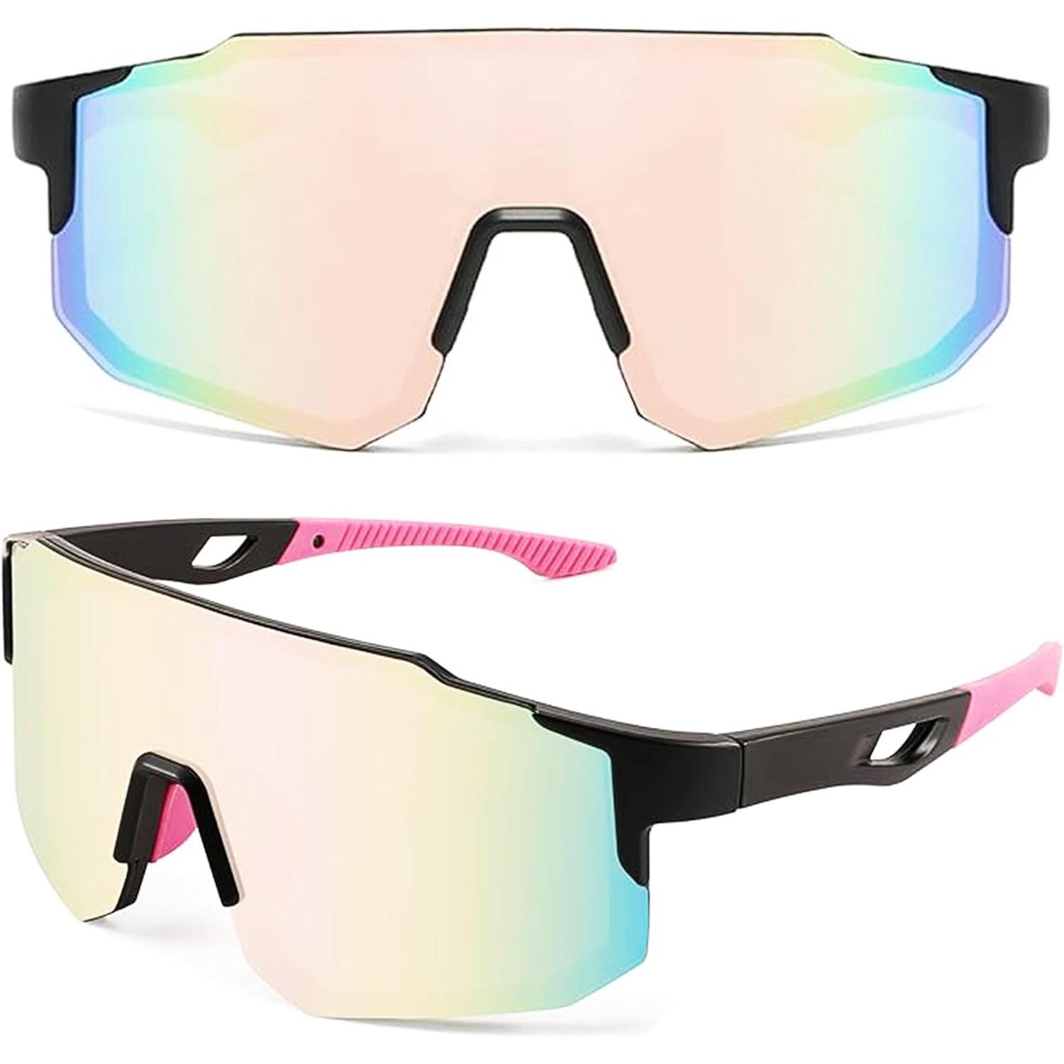 Sport Sunglasses, Polarized Sunglasses for Women Men UV400 Protection Cycling Glasses for Running Road Bike Hiking Baseball розовый