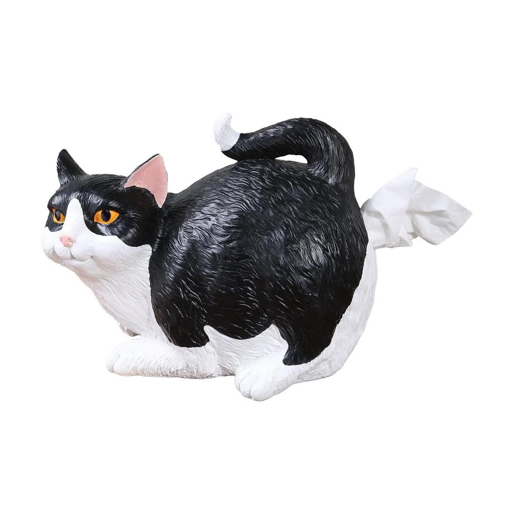 Cat Tissue Box Cartoon Creative Cat Dog Butt Tissue Box Funny Cat Resin Statue Napkin Holder Cat Butt Hole Hand Paper Box