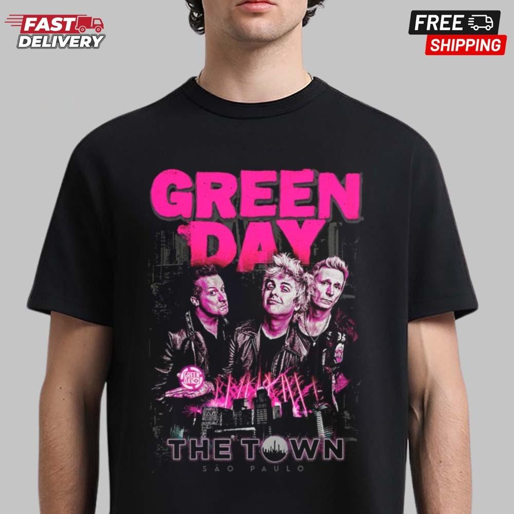 Green Day Бразилия The Town Сан-Паулу 2025 Эксклюзивная футболка Унисекс футболка M
