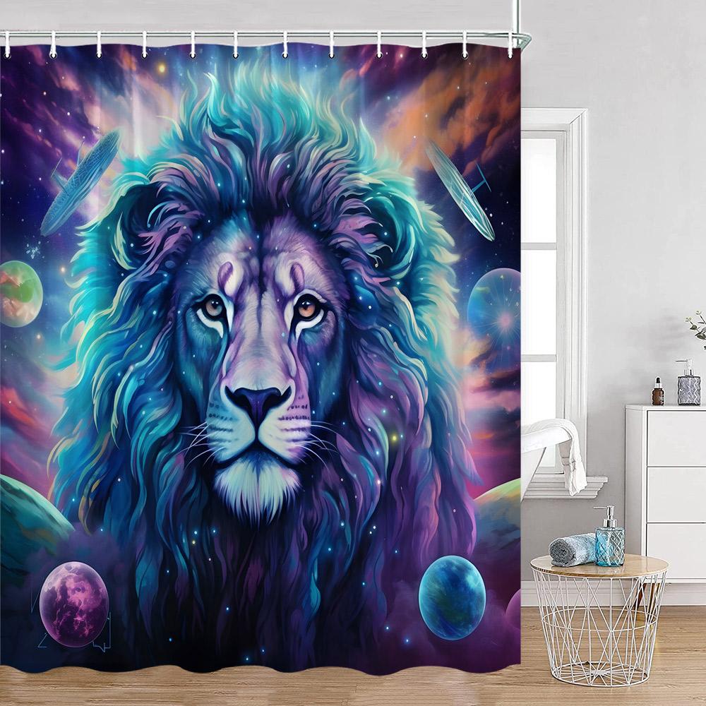 Wild Animals Shower Curtains Tigers Panthers Lions Wolves Bathroom Curtain Modern Polyester Fabric Home Decorations For Bath