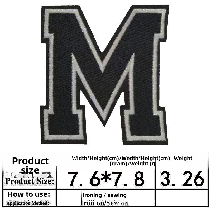 Embroidered Alphabet & Number Jersey Patch Armband Badge