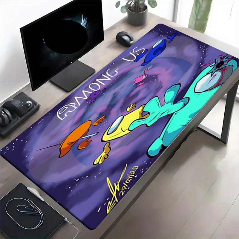 Among Us Print Mouse Pad, Anti‑Slip Desktop Keyboard Mat, for PC Laptop Gaming Working Daily Use, Cool Festival Surprise Gift