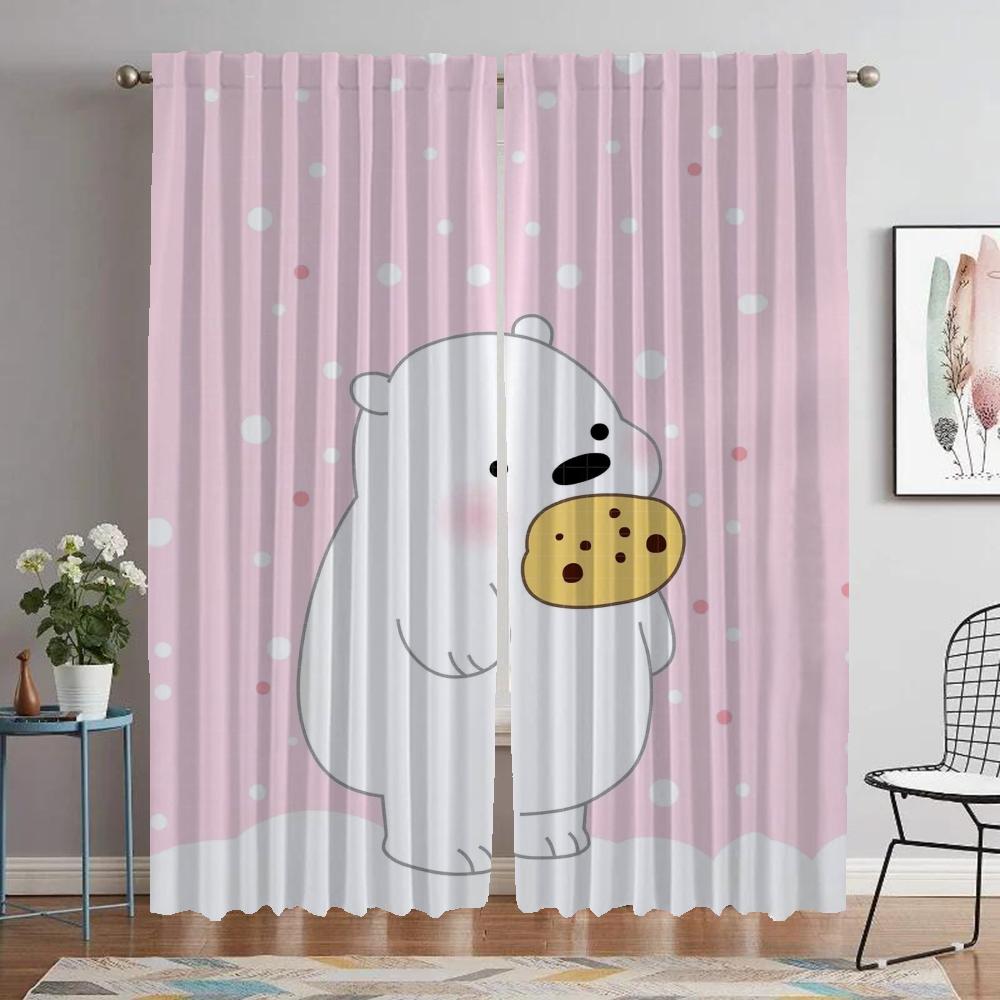 

Kitchen Curtains 2 Pieces Cute Bare Curtains Child Room Blackout Curtain Tulle for Bedroom Partition Shades Living Elegant Panel W50xH70cmx2pcs-CL