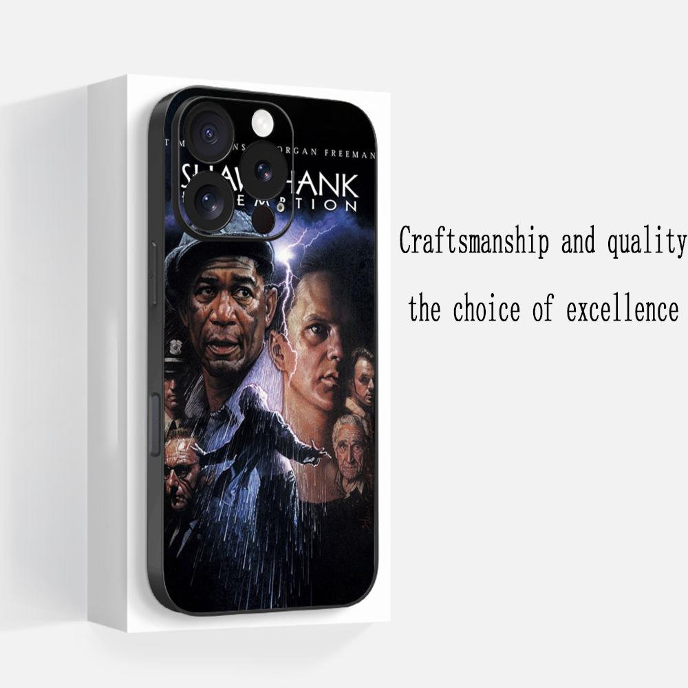 

Classic Shawshank movie poster pattern Phone Case For iPhone 17 16 e 15 14 13 12 Plus Mini Pro Max Soft black Shockproof Cover iPhone 14 Pro Max