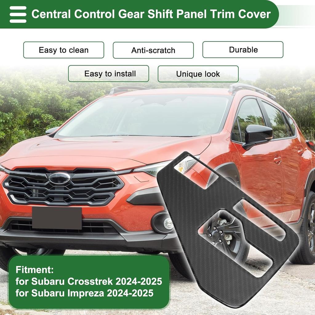Central Control Gear Shift Panel Trim Cover for Subaru Crosstrek 2024-2025 Gear Shift Control Anti-Scratch Panel Sticker Carbon Fiber Black Half Pack
