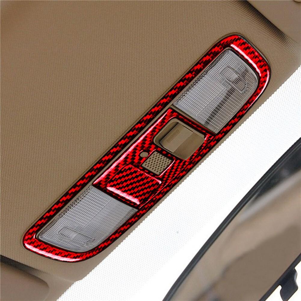 3Pcs For Honda Civic 2006-2011 Red Carbon Fiber Overhead Light Cover Trim