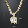 Diamond Icy Face Emoji Pendant Cuban Chain Necklace – Hip Hop Style for Men and Women