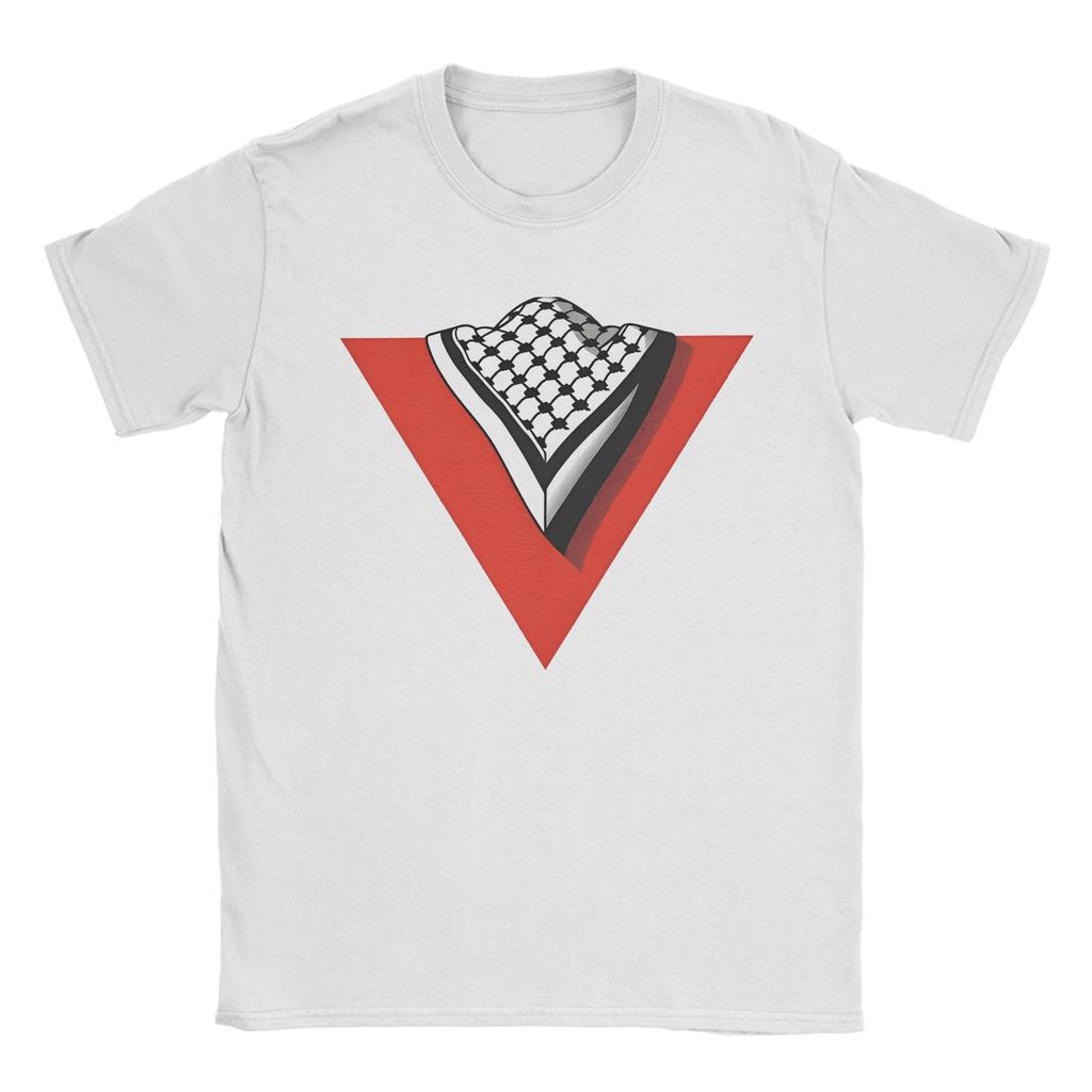 Unisex Palestine Resistance Triangle with Kufiyah T Shirts Cotton Clothing Summer O Neck Trendy Cool Casual Tshirt Big Size