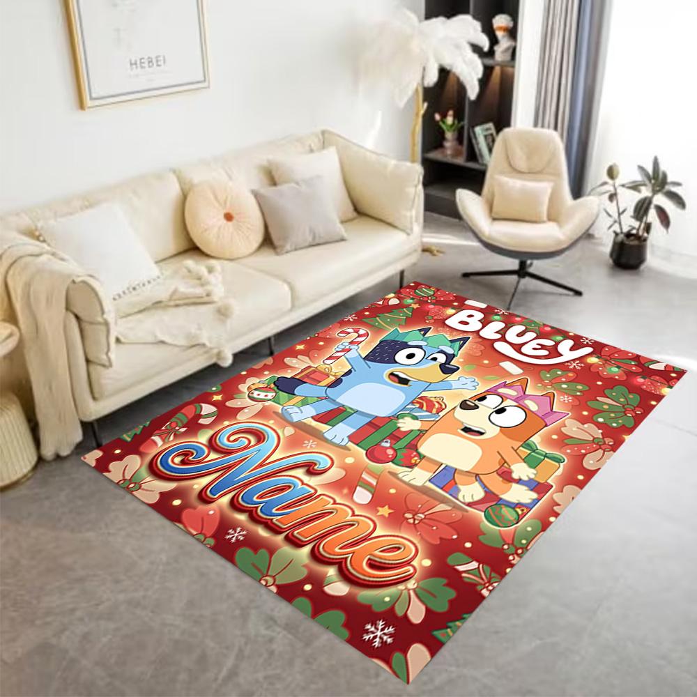 Merry Christmas Celebration Personalized Name Floor Mat Design for Playrooms Foyer Game Room Kitchen Anti-slip Rug Office home decor Wedding Party Gif