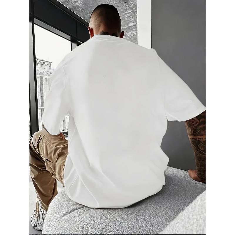 Tailles européennes T-shirt Homme Imprimé Rose Rouge - Coupe Ample Manches Courtes Top d'Été en Tissu Respirant - Extensible