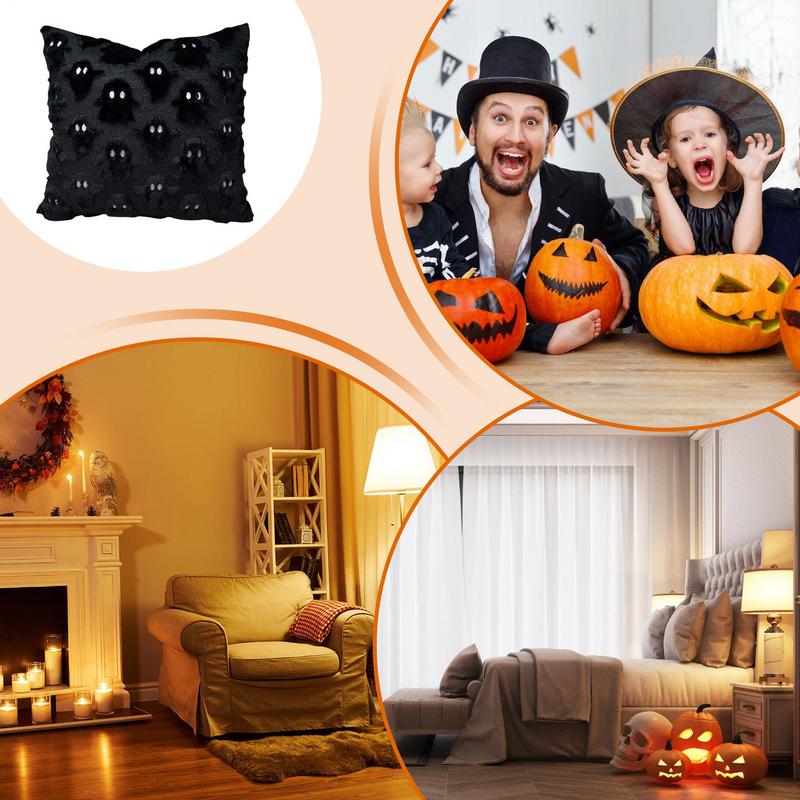 Halloween Ghost Pillow Cover 45x45cm Sofa Backrest Ghost Pillowcase Invisible Zipper Soft Ghost Decoration For Couch Chair Sofa CN 3840₽
