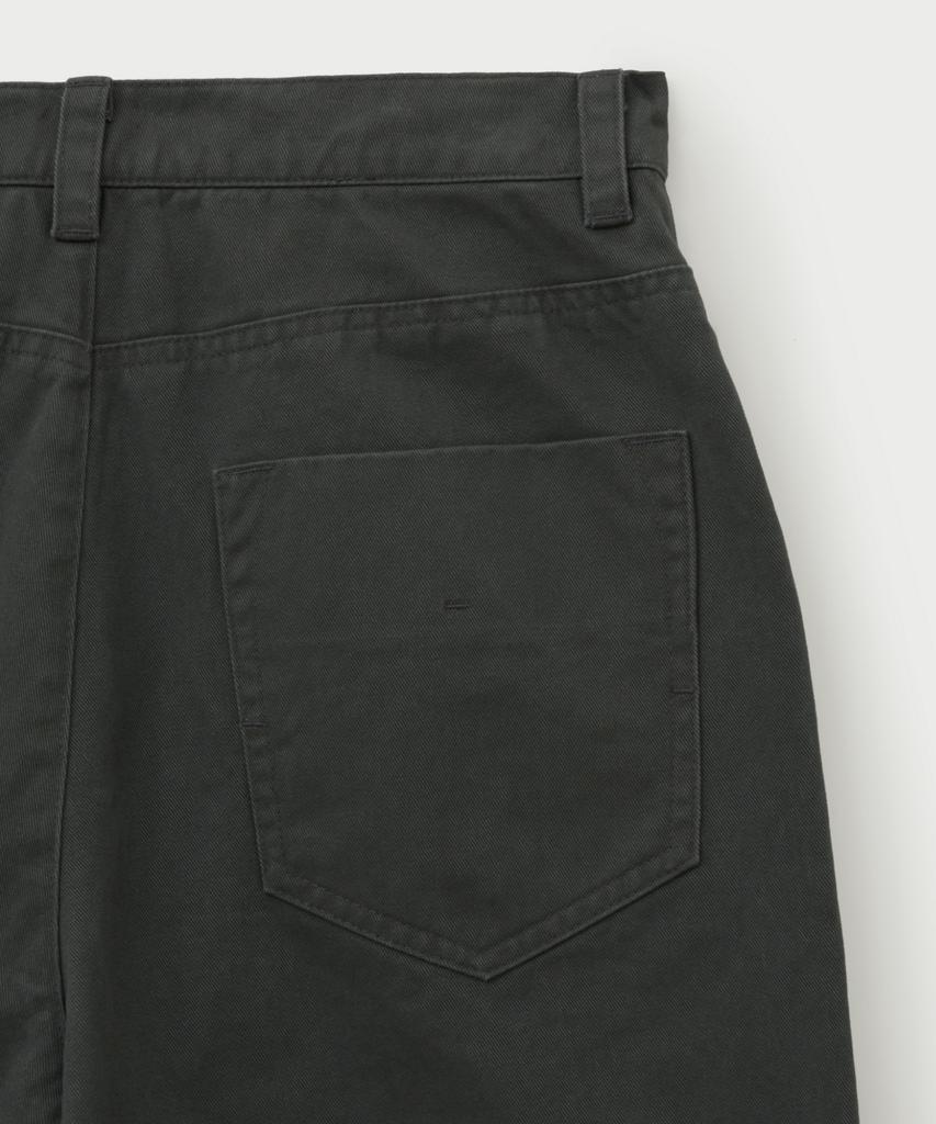 Seteo (W) Dyed Semi-Wide Fatigue Pants Charcoal