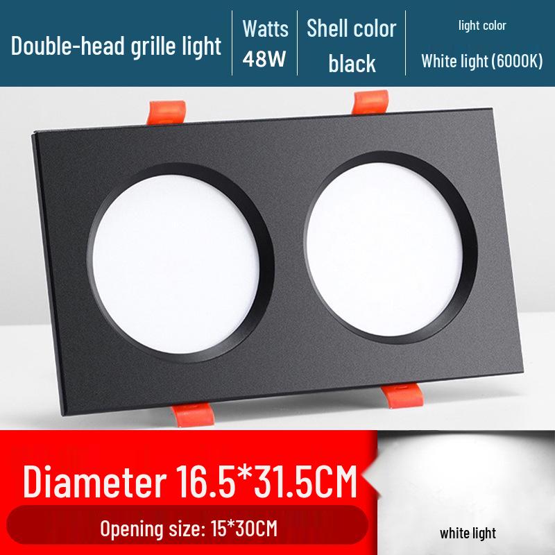 Ultra-Thin Dual/Single Head Recessed Square LED Spotlight for Commercial & Household Use