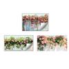Spring Pink Flowers Fence Wall Decal Removable Floral Wall Art Murals Peel And Stick