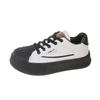 Shell head board shoes women's new spring and summer 2025 flat-bottomed biscuit shoes trend black and white soft-soled white shoes women's