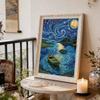 DIY Pearl Painting Set Boat Pattern Home Decoration Handmade Sticky Diamond Creative Canvas Pearl Art Painting Crafts Perfect Gift