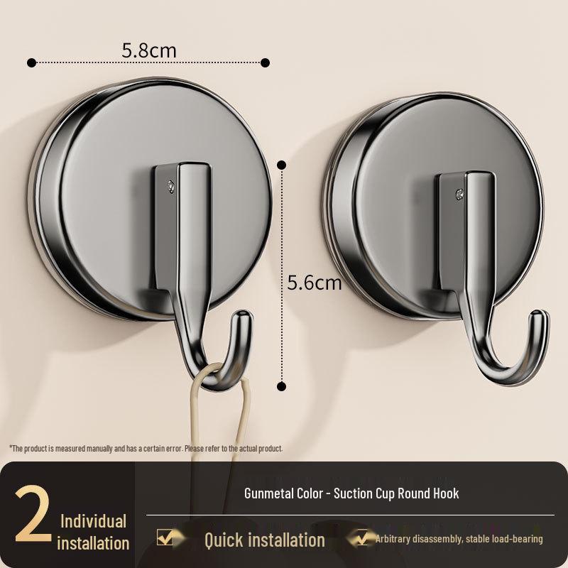 No-Drill Suction Cup Hook: Strong, Trace-Free Adhesive for Kitchen, Bathroom, and Door Use