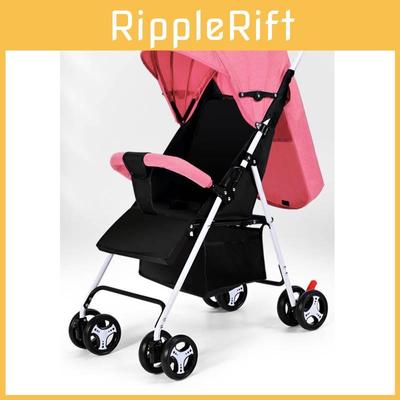 Compact Folding Baby Stroller With Adjustable Backrest Ideal For Infants And Toddlers
