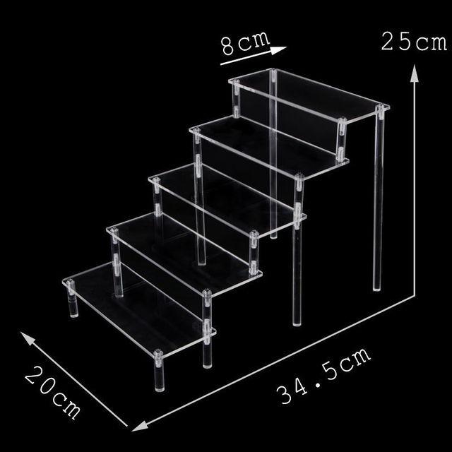Clear 1-6 Tier Acrylic Display Stand for Funko Figures, Cupcake, Cosmetics, Perfume,Blind Box Display Riser Rack Dessert Shelf