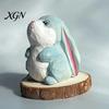 Handmade Animal Statue for Shelves Hand-Carved Lop-Eared Bunny Ornament, Cute Desk Figurine, Natural Wood Carving Art Small Decorative Entryway