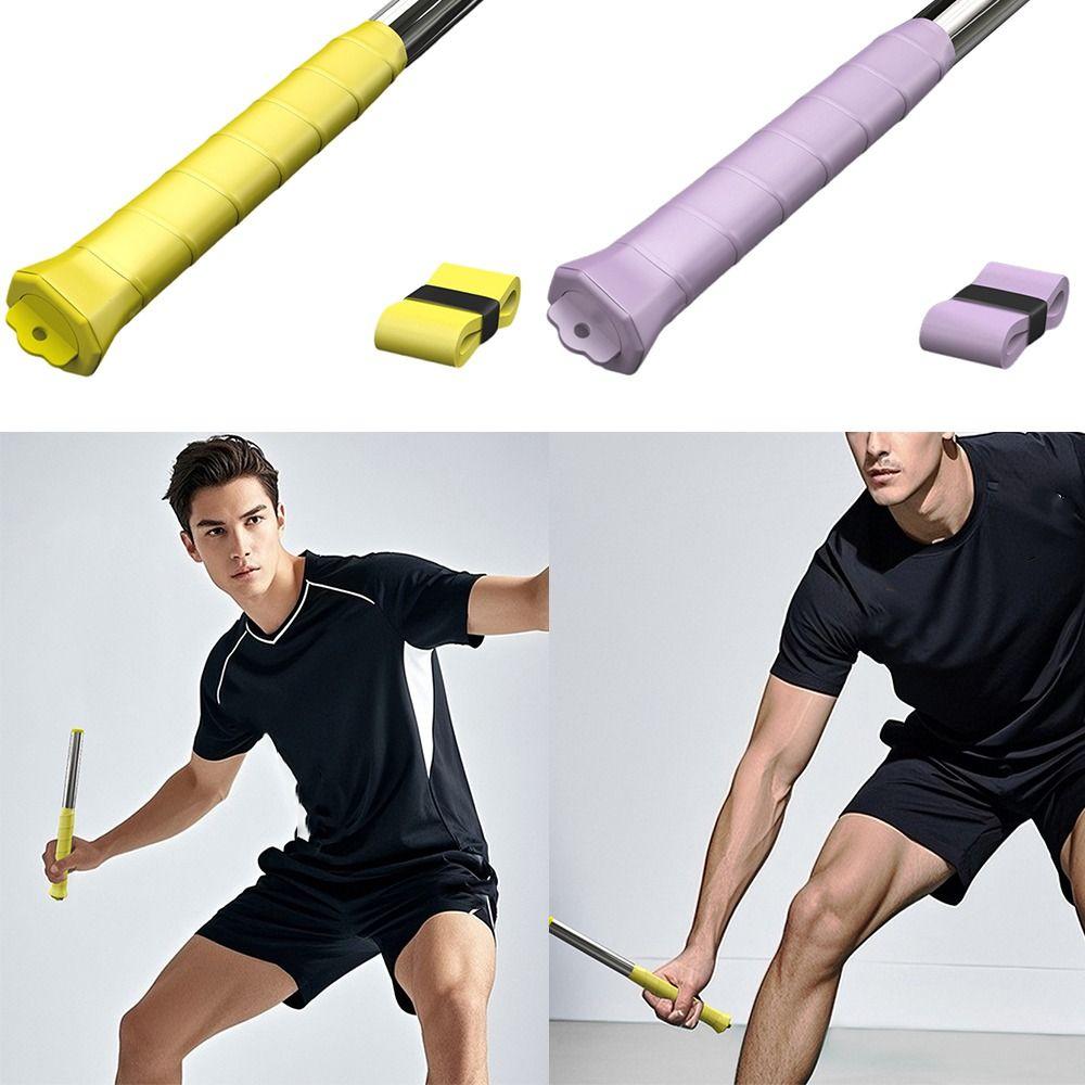 Sound Feedback Wrist Force Trainer Yellow Purple Badminton Racket Power Trainer  for Training