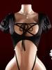 Adulte Women Porn Suits Puff Sleeve Lingerie Cross Straps Teddy Bodysuit Swimwear Uniform Nuisette Sexy Pajamas Erotic Underwear