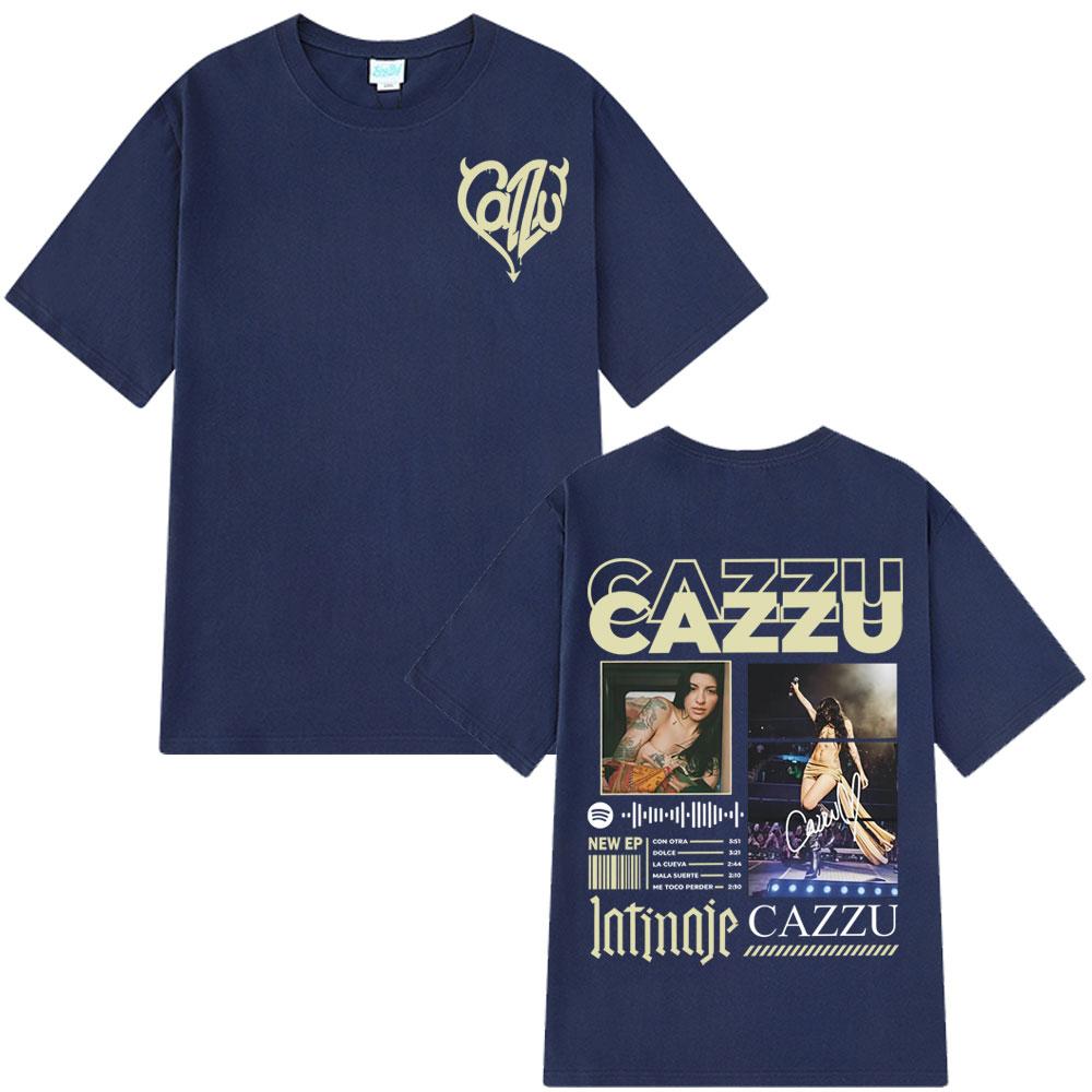 Singer Cazzu 2025 New Album Print TShrit Men Women Oversized Cotton T Shrits Casual Crewneck Short Sleeve Cozy Aesthetic T-shirt