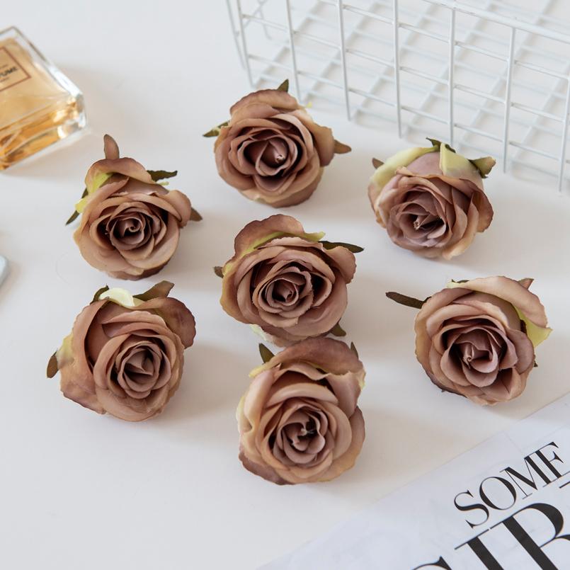 5/10Pcs Artificial Flowers Wall Silk Roses Cheap Diy Gifts Box Valentine's Day Present Home Decor Christmas Wedding Decorative