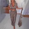 2026 Spring European and American Women's New Short-Sleeve Leopard Print Dress Long Dress