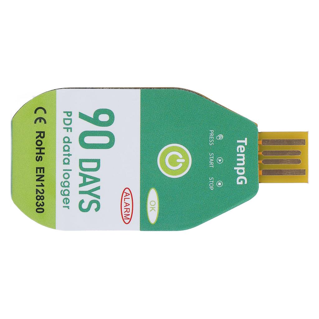 USB Temperaturdataloggfører Opptaker IP67 Vanntett Engangs PDF Temperaturdataloggfører for Kjølekjeden