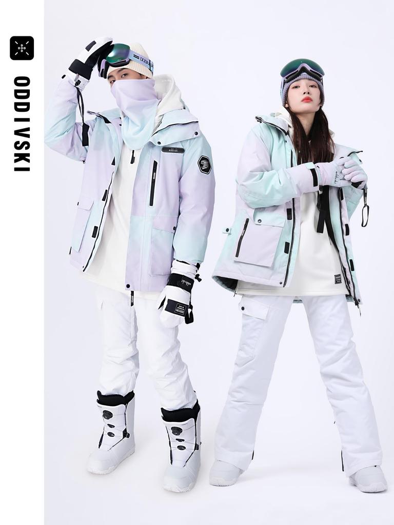 Oddivski Unisex Ski Suit: Trendy, Waterproof, Windproof, and Insulated for Snowboarding, Mountaineering, and Hiking