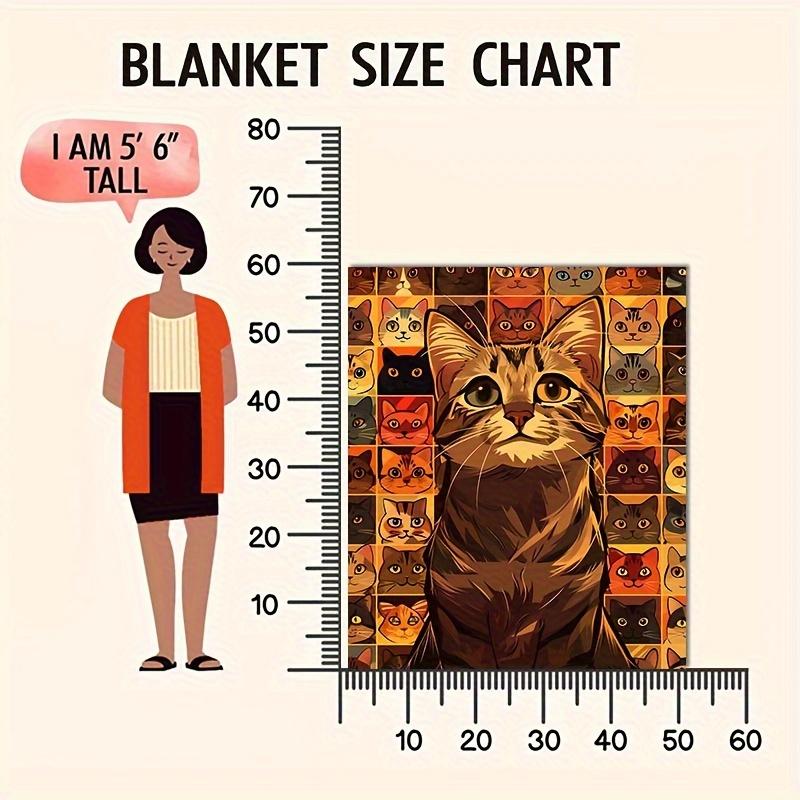 Cozy Cat Print Fleece Blanket: Perfect for All Seasons - Available In Queen, King, and Twin Sizes
