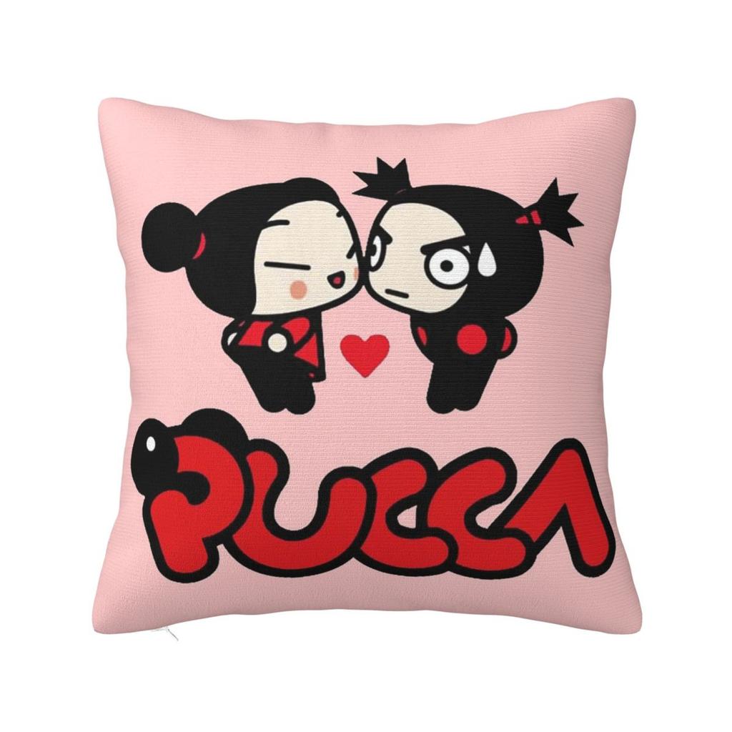 Funny Pucca Garu Anime Square Pillowcase Cushion Cover Pillow Case Throw Pillow Cover for Home Bedroom Car