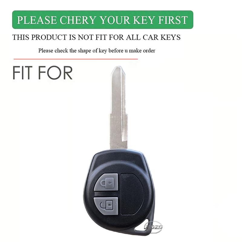 Key Case With Keychain Full For Suzuki Celerio Swift Grand Vitara SX4 Silicone Key Case Cover Fob Shell Holder Accessories