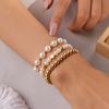 Bracelet women's high sense creative imitation pearl love beaded bracelet fashion stacking combination set bracelet