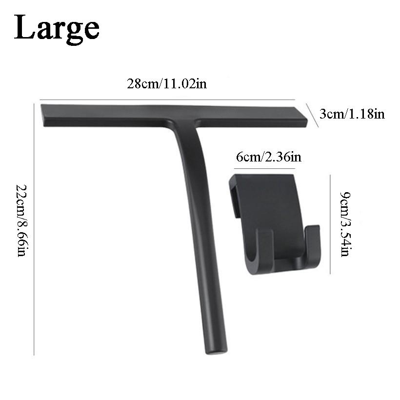 Silicone Shower Squeegee Window Squeegee with Storage Holder with Stainless Steel 8.93-Inch Cleaning Tool with Hook